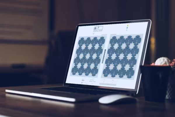 Laptop showing the developed path synthesis test application